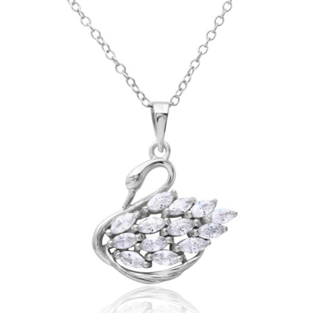 Sterling Silver 925 Swan Necklace